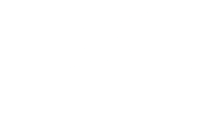 a white logo with a black background