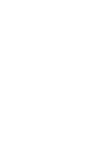 a white logo with a black background